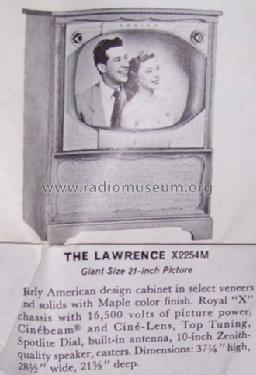 X2254M Ch= 19X22; Zenith Radio Corp.; (ID = 2237733) Télévision