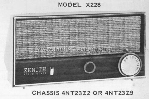 X228W Ch= 4NT23Z2; Zenith Radio Corp.; (ID = 1238314) Radio