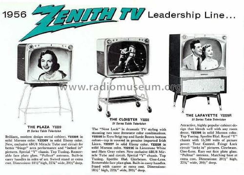 Y2222R Ch= 17Y20; Zenith Radio Corp.; (ID = 2809424) Televisión