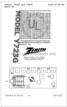 Y723G Ch=7Y04Z; Zenith Radio Corp.; (ID = 2806294) Radio