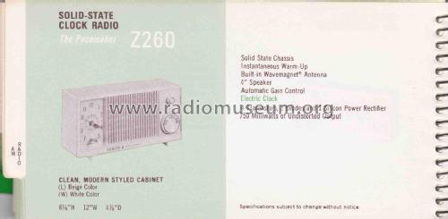Z260 Ch= 4ZT29; Zenith Radio Corp.; (ID = 2812692) Radio