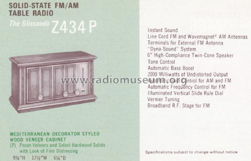 Z434P 'The Glissando' Ch= 9ZT15; Zenith Radio Corp.; (ID = 2586816) Radio