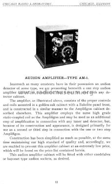 Audion Amplifier Type AM-1; Zenith Radio Corp.; (ID = 1377372) Ampl/Mixer
