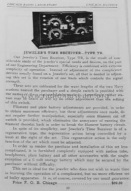 Z-Nith Jewelers Time Receiver Type TR; Zenith Radio Corp.; (ID = 1177908) Radio