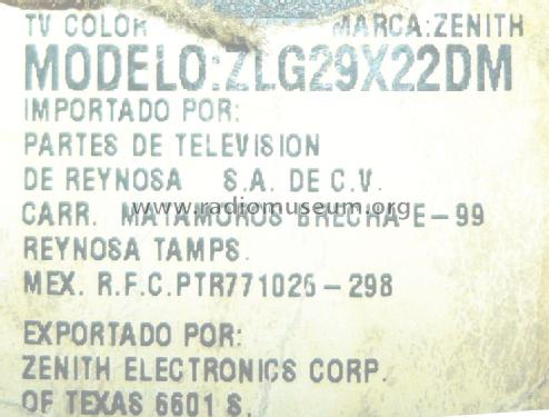 ZLG29X22DM; Zenith Radio Corp.; (ID = 1787723) Television