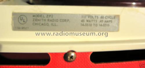 ZP2 Ch= 1L20; Zenith Radio Corp.; (ID = 719165) Ton-Bild