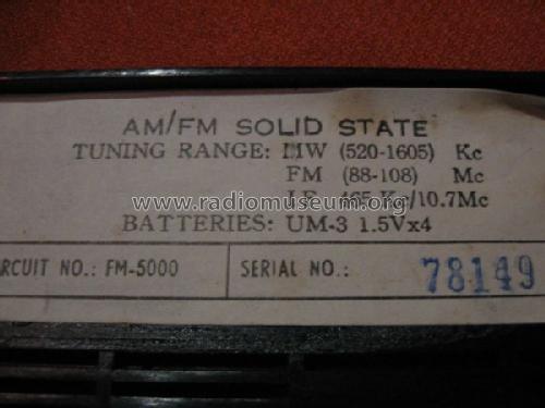 Solid State 10 Transistor FM-5000; Zephyr Radio Co. Ltd (ID = 1306333) Radio
