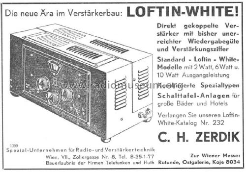 NF-Verstärker 10 Watt, Loftin-White; Zerdik; Wien (ID = 1302139) Ampl/Mixer