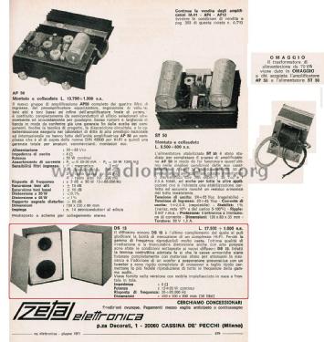 Diffusore sonoro DS 15; Zeta Elettronica; (ID = 2793089) Speaker-P
