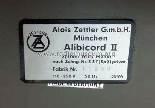 Alibicord II Automatik S37; Zettler, Alois; (ID = 2671600) Telephony