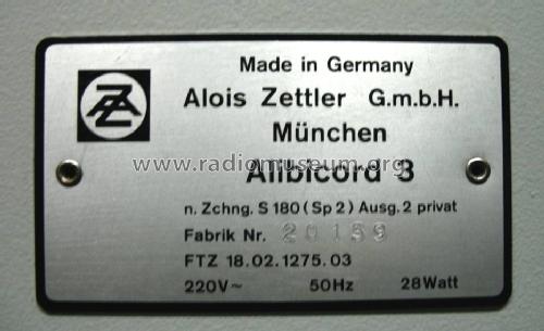 Alibicord 3 S180; Zettler, Alois; (ID = 644686) Telephony