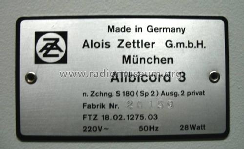 Alibicord 3 S180; Zettler, Alois; (ID = 644686) Telephony