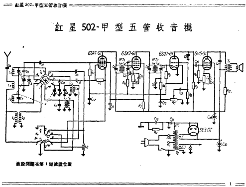 Hongxing 红星 Red Star 502-甲 ; Nanjing 南京无线电厂 (ID = 775494) Radio