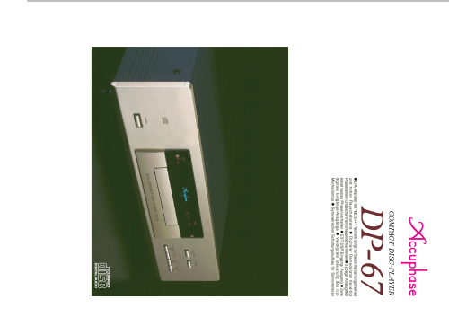 MDS Compact Disc Player DP-67; Accuphase Laboratory (ID = 2083275) Reg-Riprod