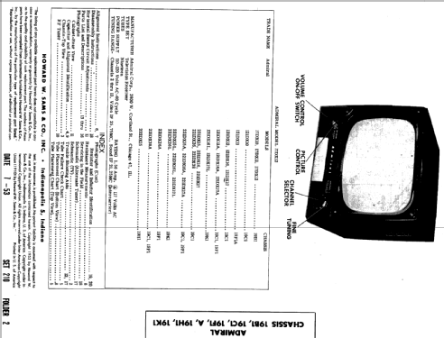 121DX12 Ch= 19C1; Admiral brand (ID = 303472) Television