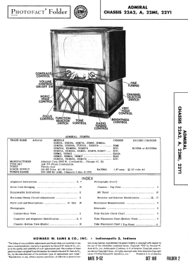 121M10 Ch= 22M1; Admiral brand (ID = 3092759) Televisión