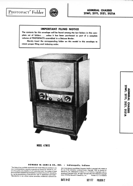 16M12 Ch= 21X1; Admiral brand (ID = 3144201) Televisión