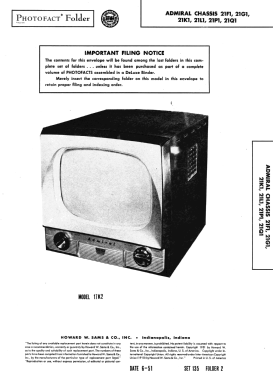 221K28 Ch= 21K1; Admiral brand (ID = 2926458) Television