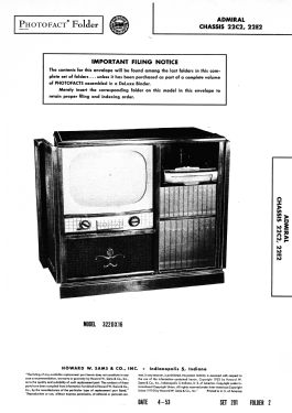 222DX27 Ch= 22C2; Admiral brand (ID = 3157244) Television