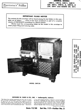 34R16A Ch= 20V1; Admiral brand (ID = 2807042) Television