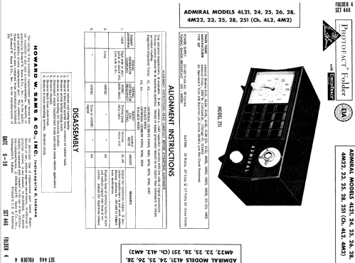 251 Ch= 4M2; Admiral brand (ID = 691137) Radio