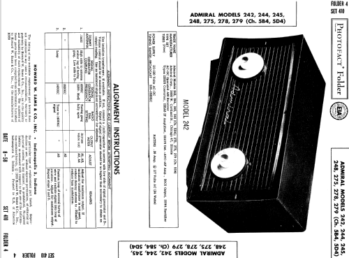 275 Ch= 5D4; Admiral brand (ID = 792720) Radio