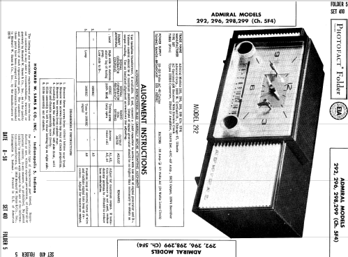 292 Ch= 5F4; Admiral brand (ID = 794345) Radio