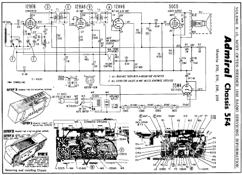 296 Ch= 5F4; Admiral brand (ID = 136624) Radio