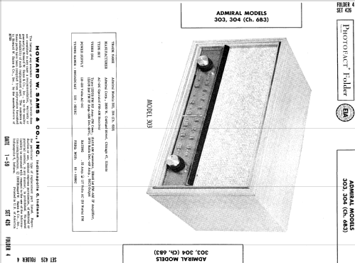 304 Ch= 6B3; Admiral brand (ID = 726636) Radio