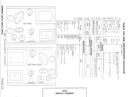 30A16 Ch= 30A1; Admiral brand (ID = 1505181) Television