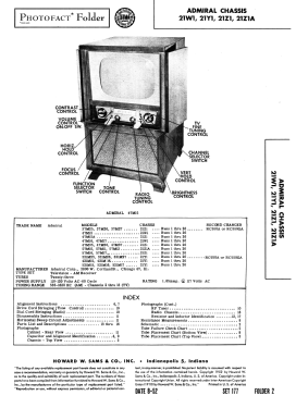 47M16 Ch= 21W1 Runs 1 thru 26; Admiral brand (ID = 3083036) Fernseh-E