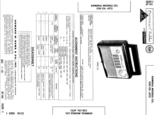 521 Ch= 6T2; Admiral brand (ID = 649428) Radio