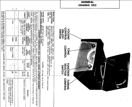 5D32 Ch= 5D3; Admiral brand (ID = 303097) Radio