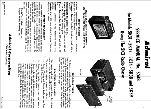 Aeroscope 5K32 ; Admiral brand (ID = 1119757) Radio