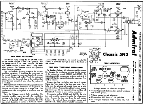 5M57D Console Ch=5N3; Admiral brand (ID = 123410) R-Player