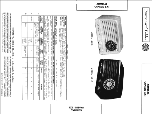 5X12 UL Ch= 5X1; Admiral brand (ID = 958702) Radio