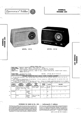 5X12-N ; Admiral brand (ID = 2803164) Radio