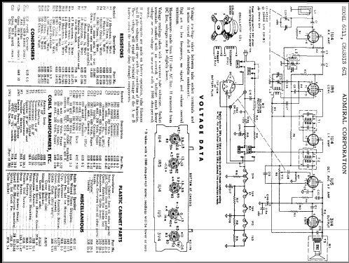 6C11 Ch= 6C1; Admiral brand (ID = 321912) Radio