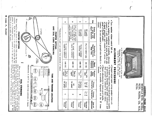 6C22A Ch= 6C2A; Admiral brand (ID = 62162) Radio