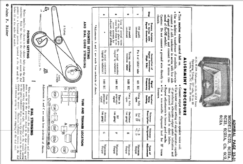 6C23A Ch= 6C2A; Admiral brand (ID = 62212) Radio