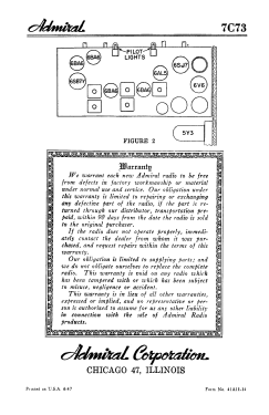 7 C 73 Ch= 9A1; Admiral brand (ID = 2817438) Radio