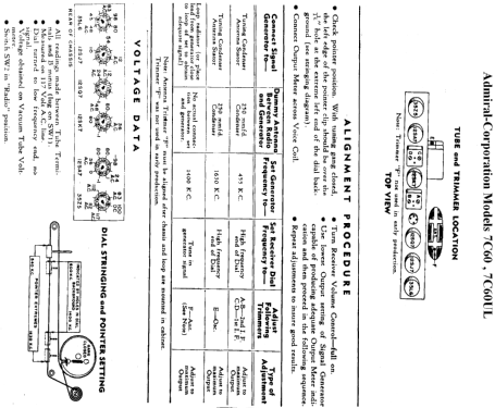 7C60M Ch= 6B1; Admiral brand (ID = 308644) Radio