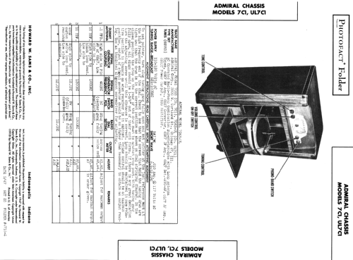 7C63 UL Ch=UL7C1; Admiral brand (ID = 357571) Radio