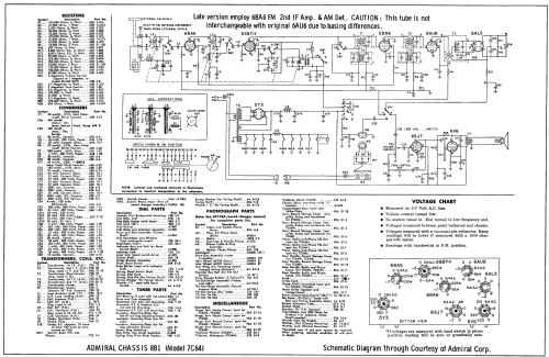 7C64 Ch= 8B1; Admiral brand (ID = 2448268) Radio