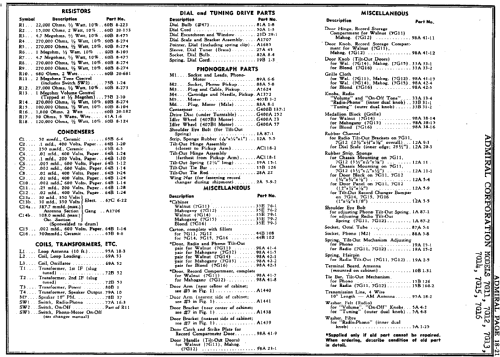 7G11 Ch= 7G1; Admiral brand (ID = 192969) Radio