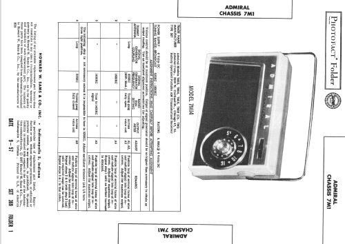 7M14 Ch= 7M1; Admiral brand (ID = 2428284) Radio