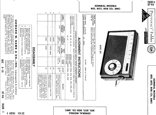 801 Ch= 8M1; Admiral brand (ID = 600758) Radio