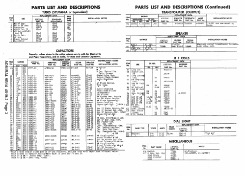 9B14 Ch= 9B1; Admiral brand (ID = 1420537) Radio