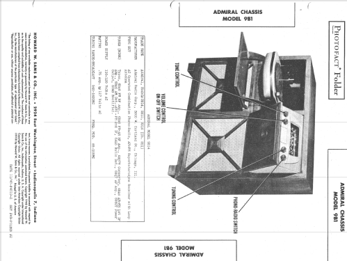 9B16 Ch= 9B1; Admiral brand (ID = 1420556) Radio