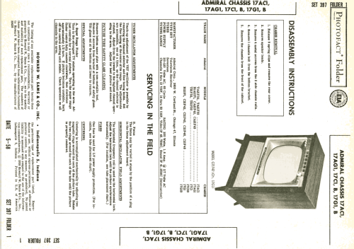 B121F1 Ch= 17G1B; Admiral brand (ID = 2582102) Television